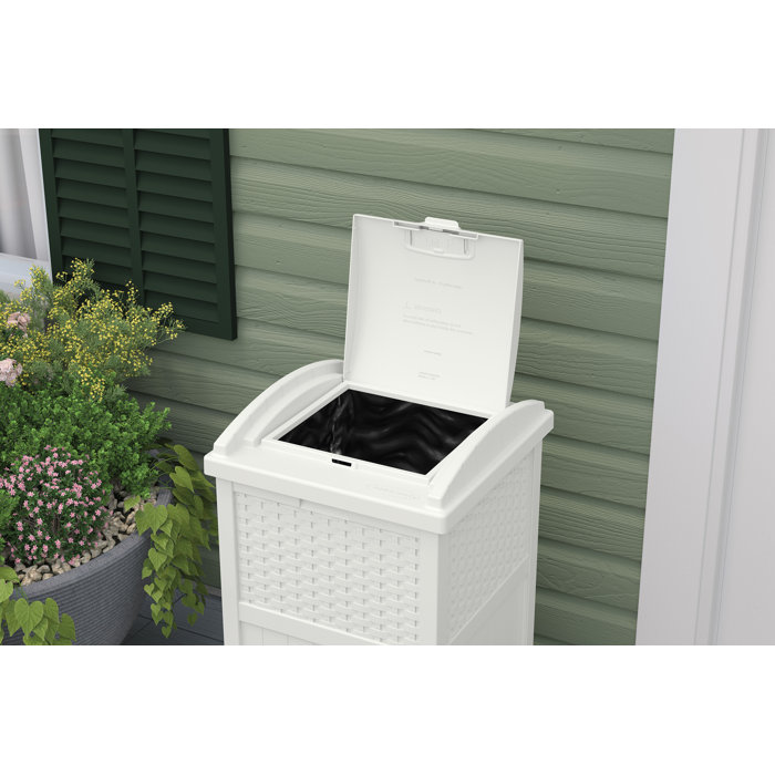 Suncast 33 Gallon Manual Lift Trash Hideaway Container & Reviews Wayfair